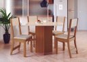 Ver imagem 2 de Conjunto Mesa Jantar 4 Lugares Talita Madeira Cadeiras Estofadas