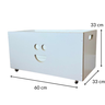 Baú de Mdf Organizador para Brinquedos Infantil com Rodinhas Branco Sorriso 60cm - 2