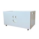 Ver imagem 2 de Baú de Mdf Organizador para Brinquedos Infantil com Rodinhas Branco Sorriso 60cm