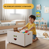 Baú de Mdf Organizador para Brinquedos Infantil com Rodinhas Branco Sorriso 60cm - 5