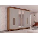 Ver mais imagens de Guarda-roupa Casal 6 Portas 6 Gavetas com Espelho Órion Premium Salleto Cinamomo/off White