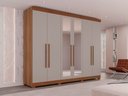 Ver mais imagens de Guarda-roupa Casal 6 Portas 6 Gavetas com Espelho Órion Premium Salleto Cinamomo/off White