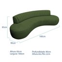 Ver imagem 3 de Sofá Orgânico 03 Lugares Sala Estar Celeste 160cm Linho Verde