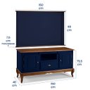 Ver imagem 6 de Conjunto Rack 60811m + Painel 50505 para Sala Pés Luiz Xv 1 Gaveta 2 Portas - Azul Petróleo/imbuia