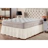 Saia Box Babado Cama Casal Queen e King Ajustável com Elástico Lisa Palha Creme - 1