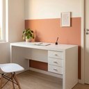 Ver imagem 1 de Mesa Escrivaninha Home Office com 3 Gavetas 155x74,5x60cm