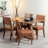 Conjunto de Jantar Mesa Avena 4 Cadeiras Ella - Canella C/ Caramelo - 1