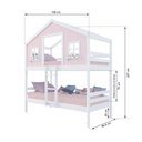 Ver imagem 3 de Beliche Casinha Dos Sonhos Madeira Maciça Rosa/ Branco Megamobilia