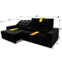 Ver imagem 2 de Sofá Retrátil Reclinável Alaska 2,50m Suede Velut Preto Molas no Assento - King House
