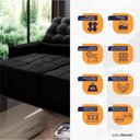 Ver imagem 3 de Sofá Retrátil Reclinável Alaska 2,50m Suede Velut Preto Molas no Assento - King House