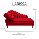 Ver imagem 3 de Recamier Sofá Direito Larissa 160cm Sala Corano Vermelho - Incasa Decor