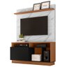 Estante Home Theater para TV até 60 Pol. Parati Noce Milano/Preto/Calacatta - Colibri - 1