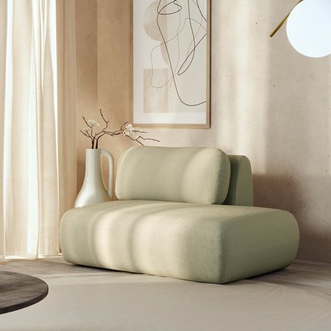 Sofá Modular Sumiê 100cm Direito Orla CabeCasa MadeiraOriginals Verde Água