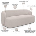 Ver imagem 6 de Sofá 3 Lugares 205cm com Poltrona Giratória Orgânica Heidy F04 Bouclê Bege - Lyam Decor