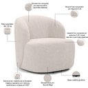 Ver imagem 7 de Sofá 3 Lugares 205cm com Poltrona Giratória Orgânica Heidy F04 Bouclê Bege - Lyam Decor