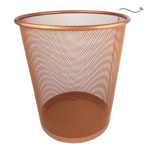 Lixeira para Escritório Quarto 10l Black Rose Gold Preto Dourado - Lixeira Rose Gold