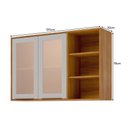 Ver imagem 3 de Armário Aéreo Brilhante 120cm 2 Portas Cinamomo/off White com Vidro Reflecta e Nichos - Mgm