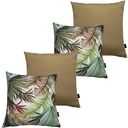 Ver imagem 1 de Kit 4 Almofadas Cheias Impermeável Estampa Digital 100% Algodão Folhagens Verde 43cm e Bege 45CMX45C