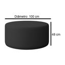 Ver imagem 5 de Puff Redondo Cartagena 1 Metro Corino - 7 Decor Preto