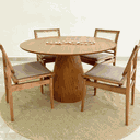 Ver imagem 5 de Mesa de Jantar Cone Balonê Redonda 140 Cm Tampo Freijó Base Freijó