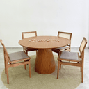 Ver imagem 3 de Mesa de Jantar Cone Balonê Redonda 140 Cm Tampo Freijó Base Freijó