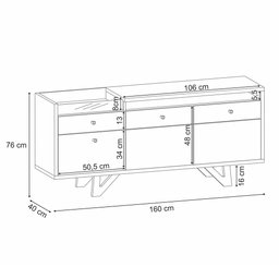 Aparador Buffet Florença Freijó / Off White - CasaePoltrona - 3
