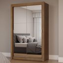 Ver imagem 1 de Guarda-roupa Solteiro 2 Portas de Correr com Espelhos Rustic Milano Madesa Rustic