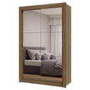Ver imagem 2 de Guarda-roupa Solteiro 2 Portas de Correr com Espelhos Rustic Milano Madesa Rustic