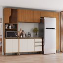 Ver imagem 1 de Cozinha Completa Venaly 12 Portas 2 Gavetas com Tampo e Vidro Reflecta Cinamomo/Off White - Henn