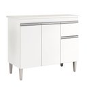 Ver imagem 4 de Balcão para Cozinha 1 M 3 Portas 1 Gav sem Tampo - Tatiane: Branco