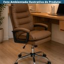 Ver imagem 4 de Cadeira Escritório Presidente Lumo Domann Design Assento PU Camel Marrom Base Metal