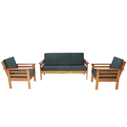 Sofá de Madeira Maciça 3 lugares e 2 Poltronas - 1