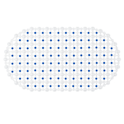 Tapete para Box Cristal Oval Antiderrapante - Transparente Azul - 1