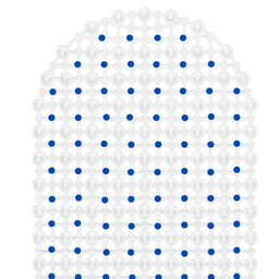 Tapete para Box Cristal Oval Antiderrapante - Transparente Azul - 2