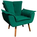 Ver imagem 1 de Poltrona Decorativa Pés Palito Charger Veludo Verde G19 - Gran Belo