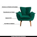 Ver imagem 6 de Poltrona Decorativa Pés Palito Charger Veludo Verde G19 - Gran Belo
