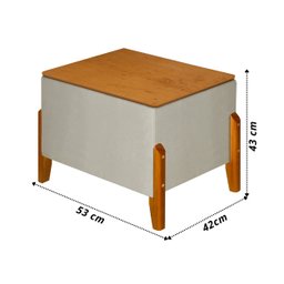 Puff Báu Retro Estofado Premium para Sala e Quarto Recamier Moderno Closet Retro Cor Bege - 7