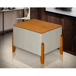 Puff Báu Retro Estofado Premium para Sala e Quarto Recamier Moderno Closet Retro Cor Bege - 2