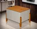 Ver imagem 2 de Puff Báu Retro Estofado Premium para Sala e Quarto Recamier Moderno Closet Retro Cor Bege
