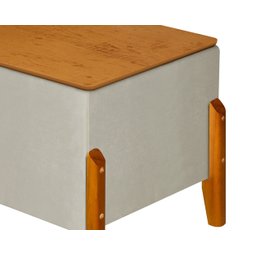 Puff Báu Retro Estofado Premium para Sala e Quarto Recamier Moderno Closet Retro Cor Bege - 6