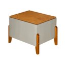 Ver imagem 1 de Puff Báu Retro Estofado Premium para Sala e Quarto Recamier Moderno Closet Retro Cor Bege