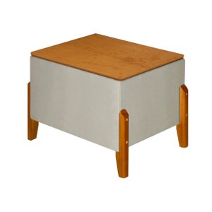 Puff Báu Retro Estofado Premium para Sala e Quarto Recamier Moderno Closet Retro Cor Bege