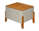 Ver imagem 1 de Puff Báu Retro Estofado Premium para Sala e Quarto Recamier Moderno Closet Retro Cor Bege