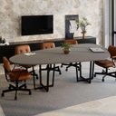 Ver imagem 2 de Mesa de Reunião Orgânica Bipartida 270cm MDP Cinza Sagrado com Preto F5