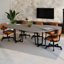 Ver imagem 4 de Mesa de Reunião Orgânica Bipartida 270cm MDP Cinza Sagrado com Preto F5