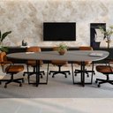 Ver imagem 3 de Mesa de Reunião Orgânica Bipartida 270cm MDP Cinza Sagrado com Preto F5