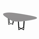 Ver imagem 5 de Mesa de Reunião Orgânica Bipartida 270cm MDP Cinza Sagrado com Preto F5
