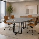 Ver imagem 1 de Mesa de Reunião Orgânica Bipartida 270cm MDP Cinza Sagrado com Preto F5