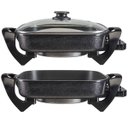 Ver imagem 3 de Panela Multifuncional Elétrica Quadrada 30cm Grill 110v Antiaderente Portátil Mangiare 1500w Agratto