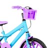 Bicicleta Aro 16 Nylon + Kit Passeio Azul Claro e Lilás - 3
